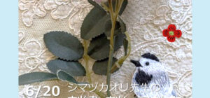 埼玉 川越『刺繍&刺し子』手芸教室6月20日(土)(シマヅカオリ先生)